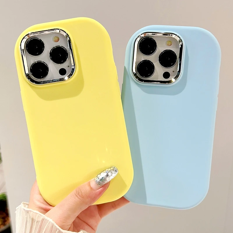 

Original new Fashion Soft Candy Silicone Phone Case For iPhone 11 12 13 14 15 Pro Max X Xs XR Max Shockproof Bumper Cases Cover