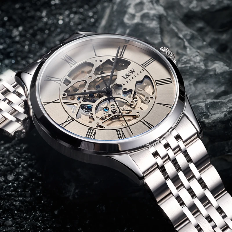 Carnival High-end IW Series Luxury MIYOTA Mechanical Watch for Men Stainless Steel Waterproof Luminous Sapphire Skeleton Watches