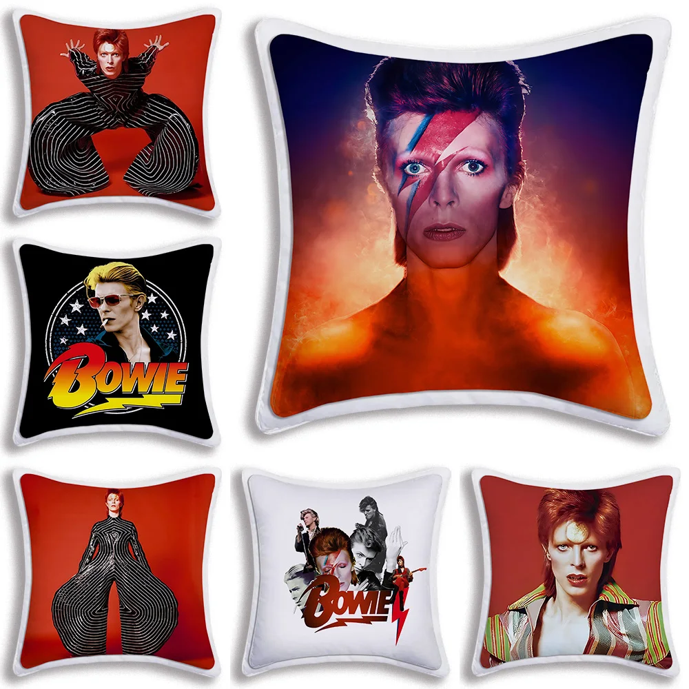 Singer David Bowies Pillow Covers Cartoon Sofa Decorative Home Double-sided Printing Short Plush Cute Cushion Cover