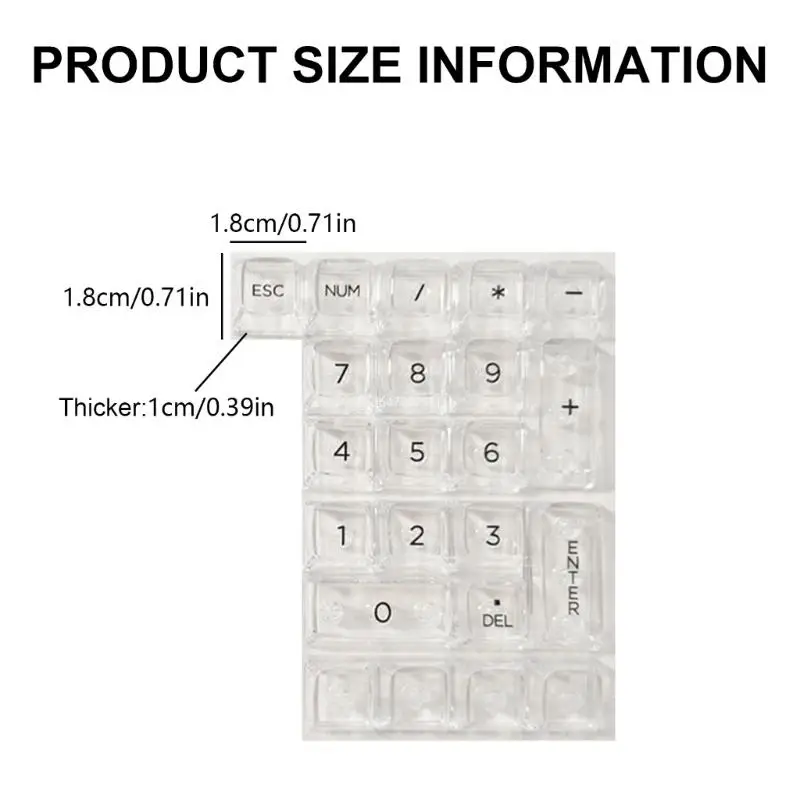 Cải thiện tính thẩm mỹ của bàn phím 22Key Keycaps pha lê băng trong suốt cho bàn phím số Keycaps tiện lợi Crystal DropShipping