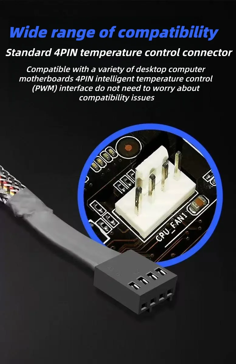 Concentrador de Control de Temperatura PWM de 4 Pines para Placa Base, 1 Conector para 5 Ventiladores, Pequeño y Elegant