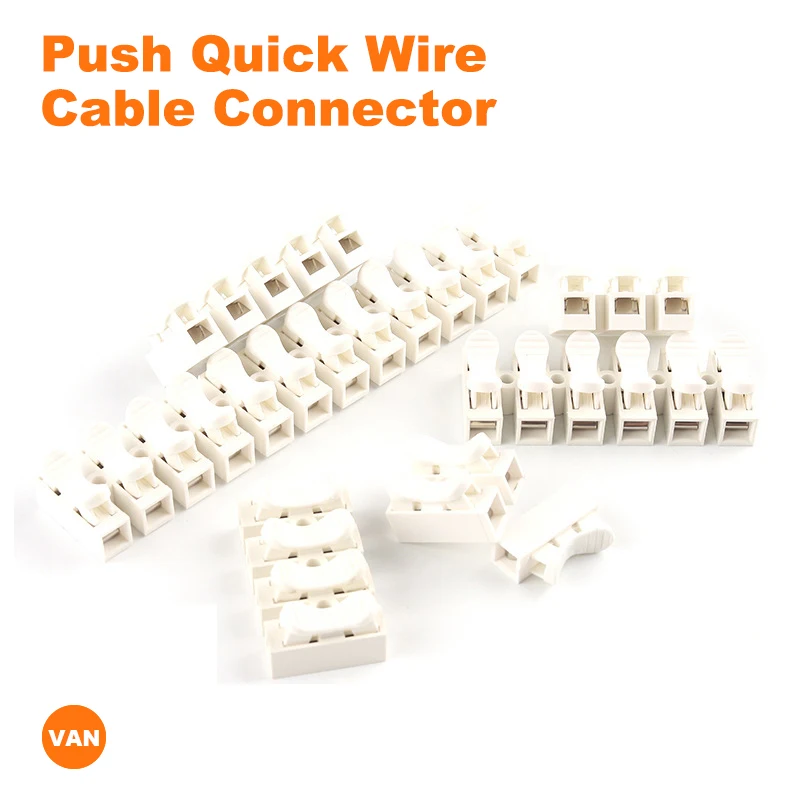 CH1/CH2/CH3/CH4/CH5/CH6/CH12 High Pressure Resistant 2pin 3pin 10A 220V Push Quick Wire Cable Connector White Wiring Terminal