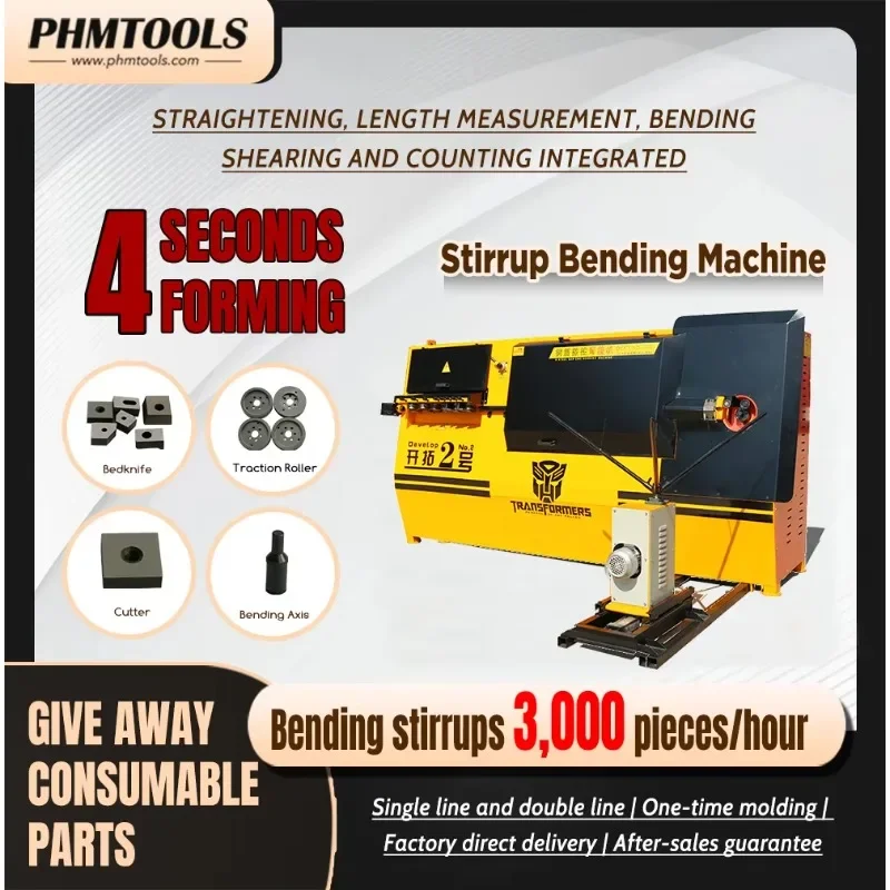 20kw Motor 4-12mm CNC Automatic Steel Wire Bender Spiral Rebar Bending Machine Stirrup Bending Machine