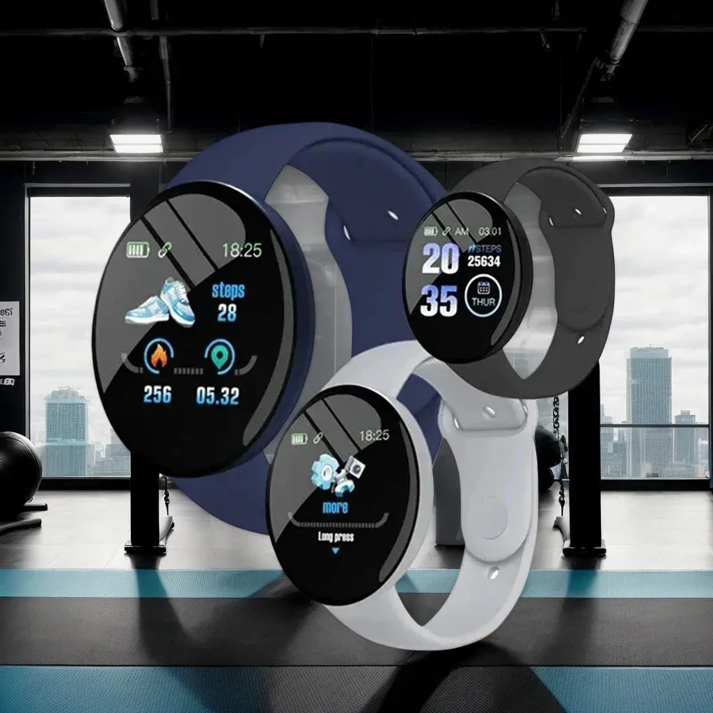 

Новые умные часы D18 — круглый цифровой фитнес-трекер с монитором сердечного ритма для мужчин и женщин (в комплекте ремешок, PK B41)