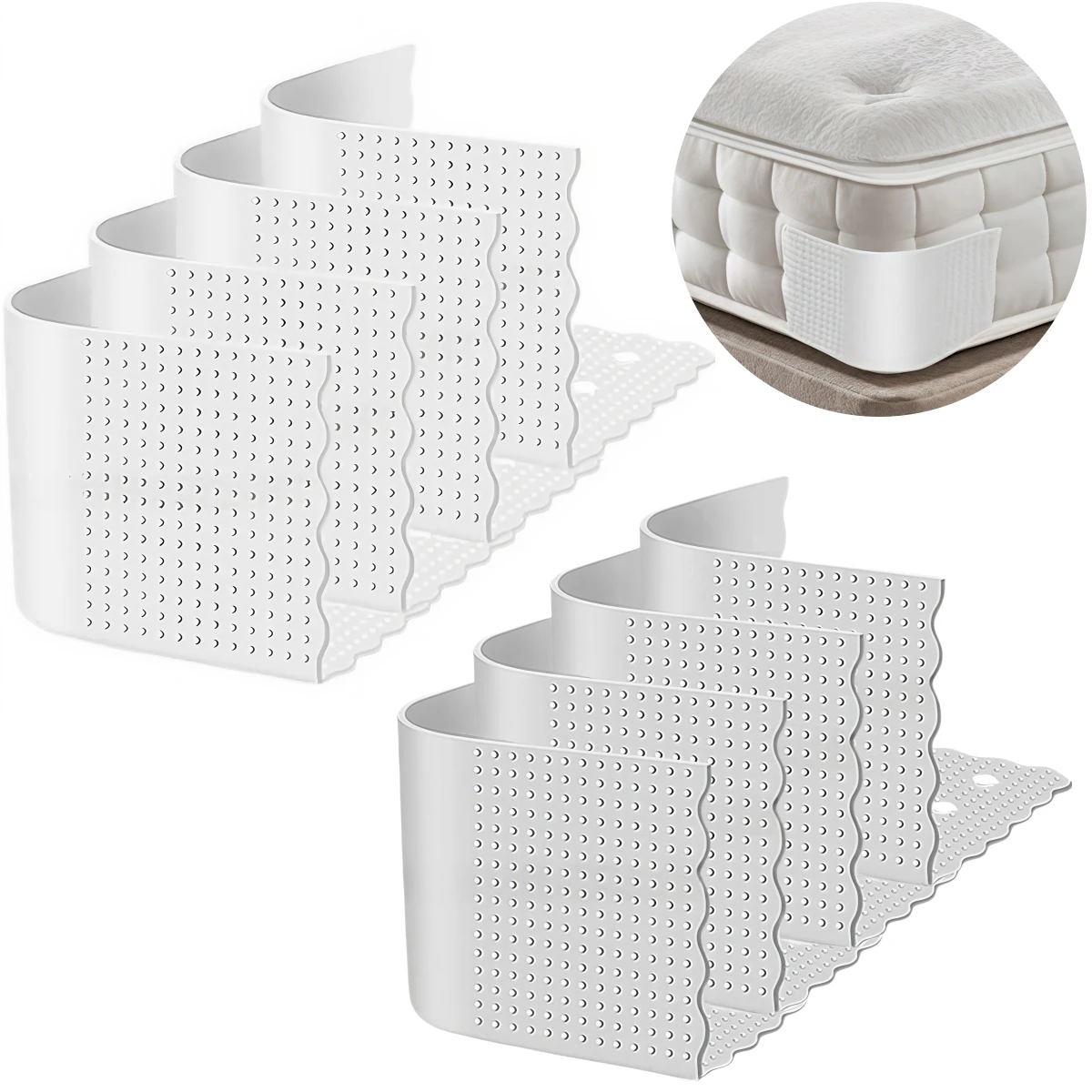 Suporte de lençol de canto de silicone, 4 unidades, firmemente antiderrapante, clipes fixadores de lençol para fixação de lençóis cabidos, almofadas de colchão