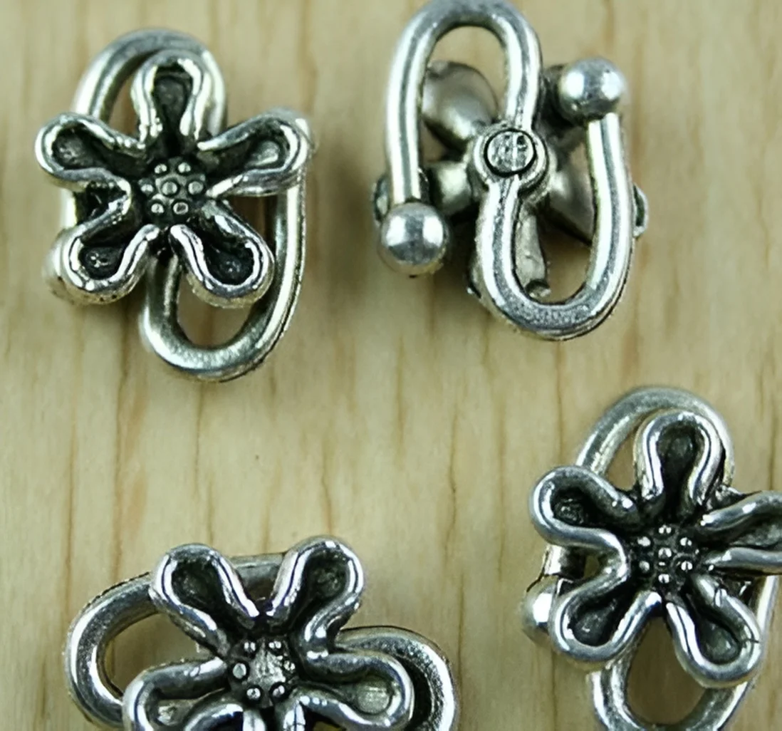 

10pcs 18*12mm Alloy matel tibetan silver flower connectors HWH2988