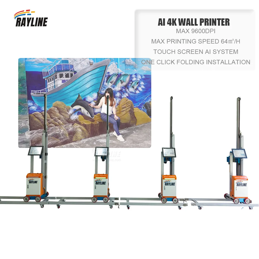 The Smartest Wall Printer AI 4K Phone control Wall printing machine highest photo quality 9600DPI UV wall printer price wallpen