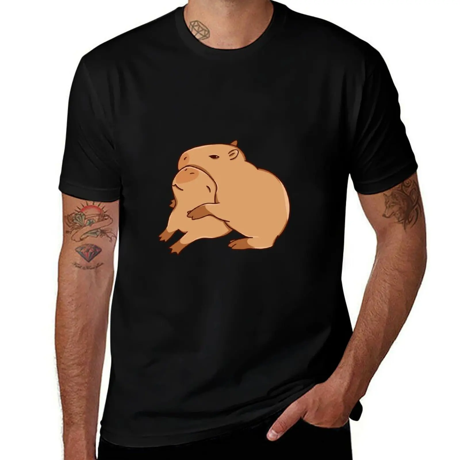 

Hugging Capybaras T-Shirt printed t shirts for man anime t shirts oversize T-Shirt