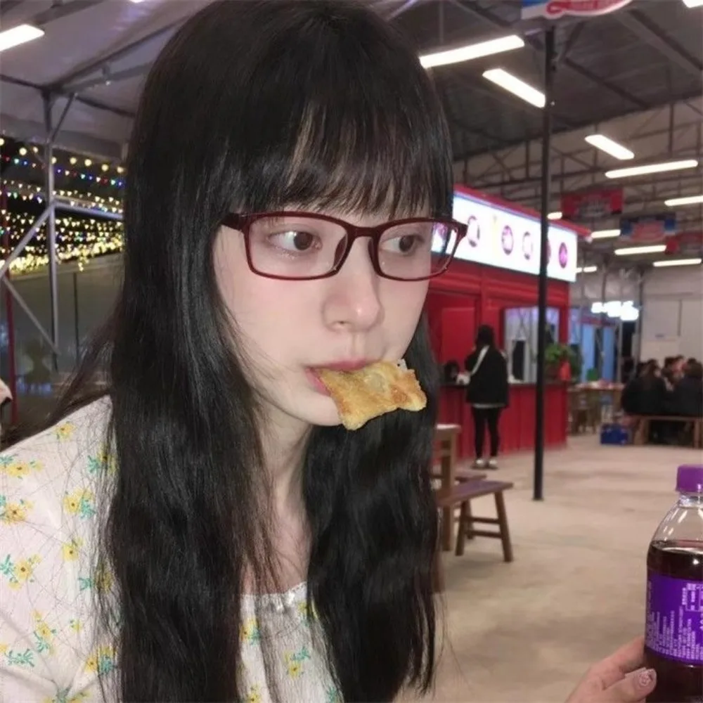 Y2K Fashion Eyewear for Women Girls Retro Square Narrow Frame Glasses Anti Blue Light Vintage Black Red Simple Eye Glasses