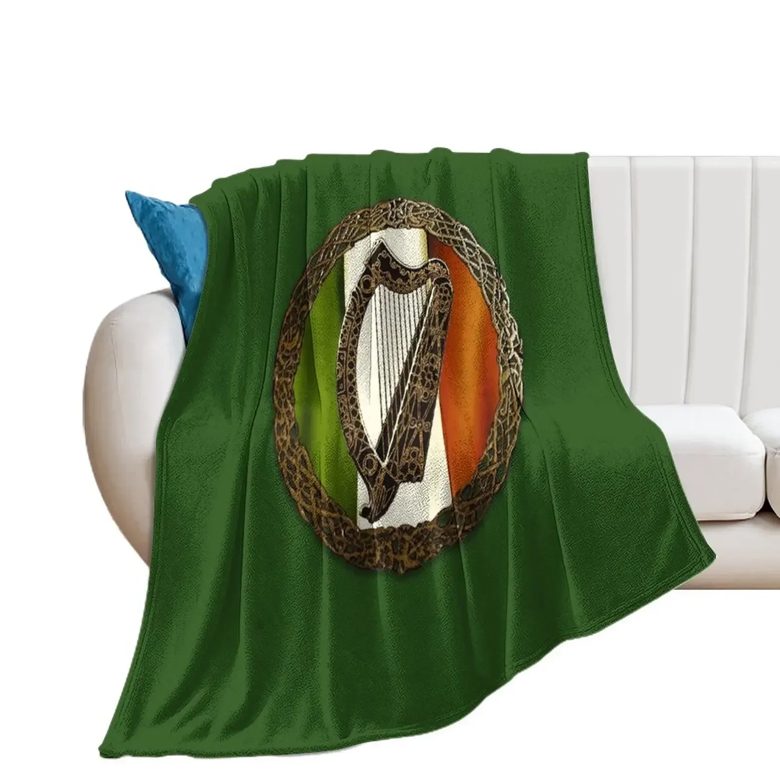 

Celtic Harp of Ireland Throw Blanket Decorative Sofas Vintage Blankets