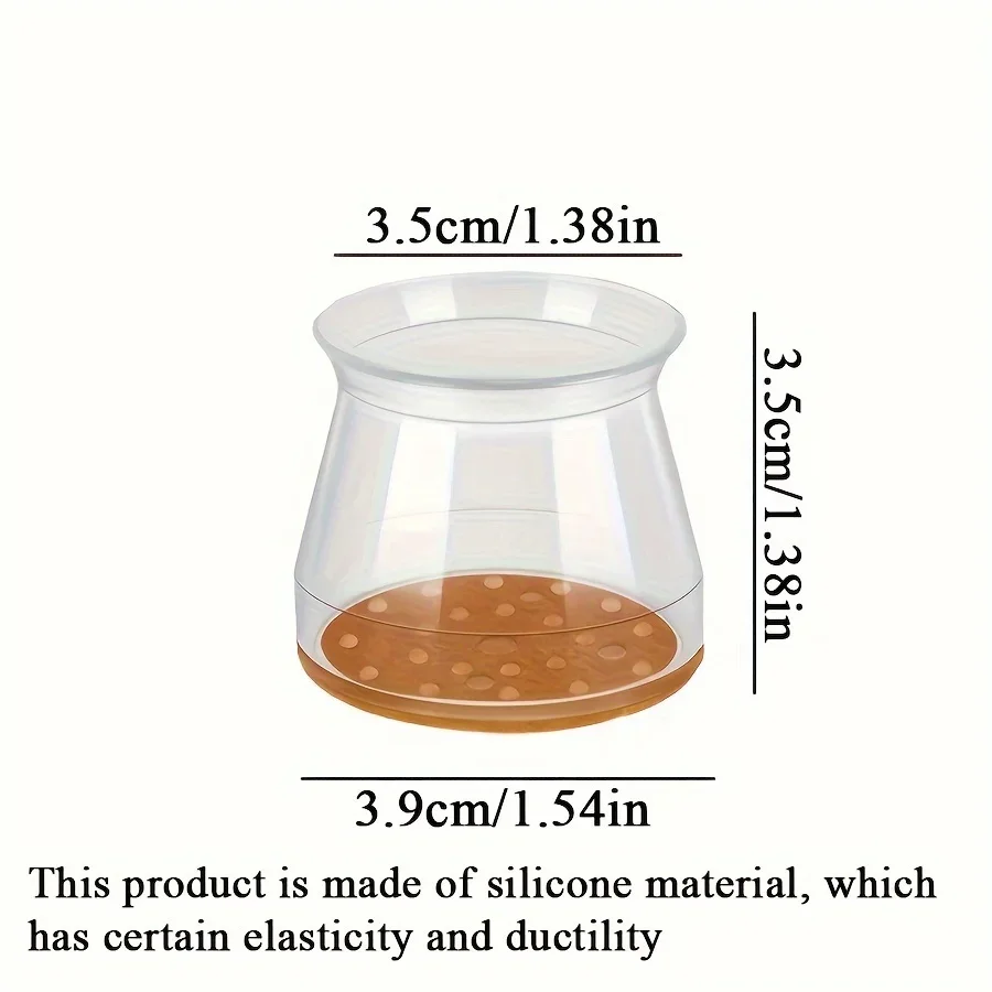 24 Pcs Silicone Chair Leg Floor Protectors with Non-slip Felt, Furniture Cups for Hardwood Floors, Protect Floors from Scratches image 2