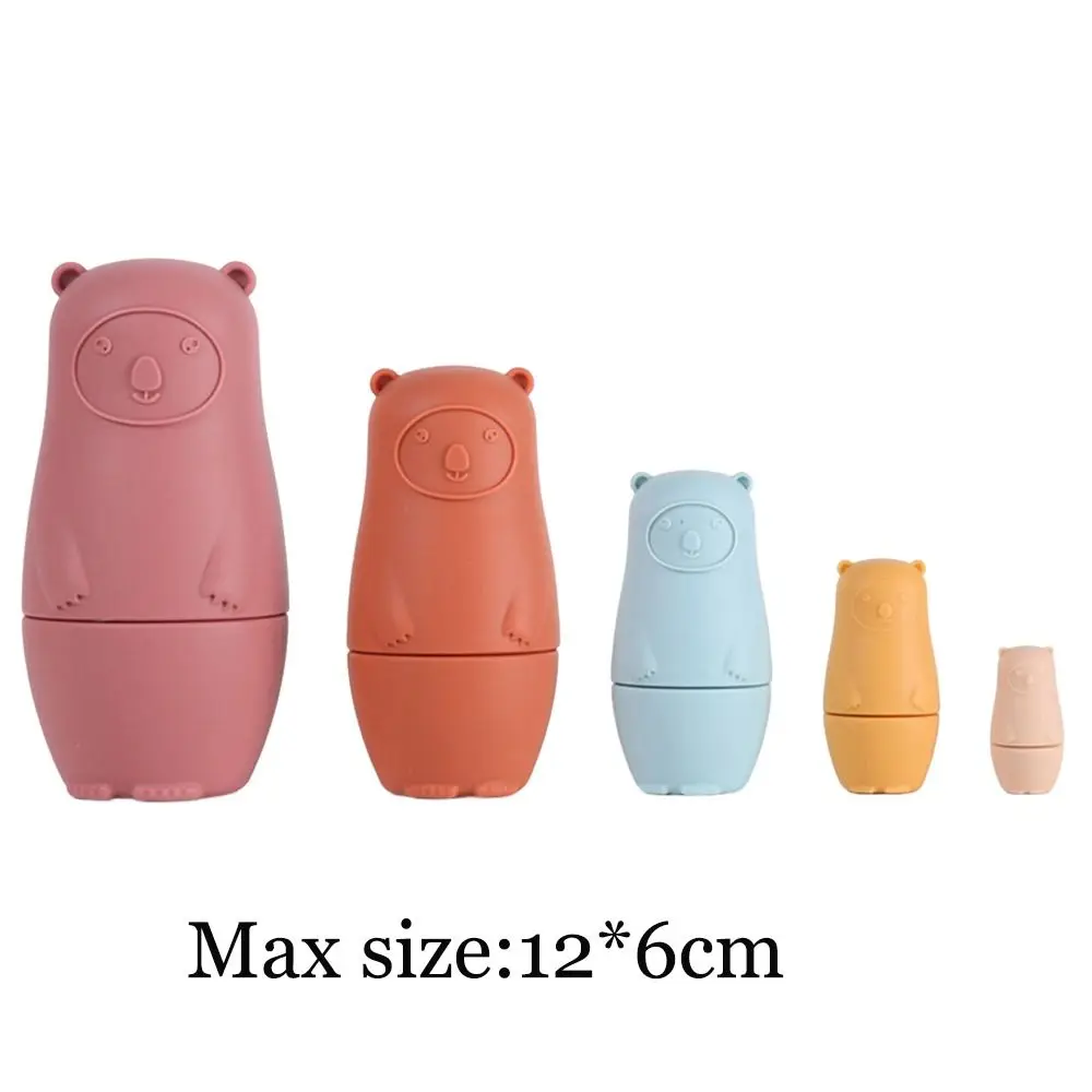 NEW Silicone Montessori Nesting Dolls Educational Nesting Design Russian Matryoshka Doll Interactive Educational Toys Children