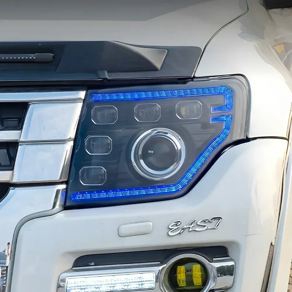 

Для Mitsubishi Pajero V97 2009-2021, обновленные передние лампы автомобиля, динамические 6, аксессуары для линз проектора, светодиодные автомобильные фары в сборе