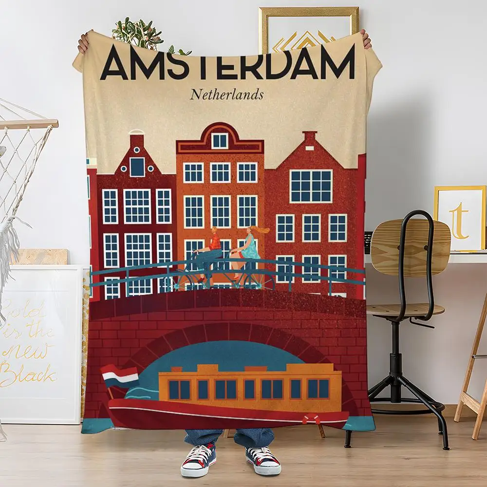 BELIEBTE Amsterdams-Überwurfdecke aus weichem Korallenfleece, 310 g/m2, flauschiger, warmer Überwurf für Sofa, Bett, Couch, Schlafzimmer, Dekoration