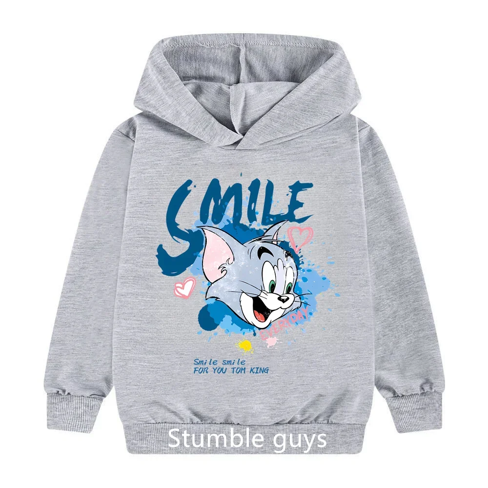 Children\'s Hoodie Cat and Mouse Cartoon Cute Hoodie Fine Printed Sports Hoodie Casual Wear with Men and Women Alike Jerry Tom