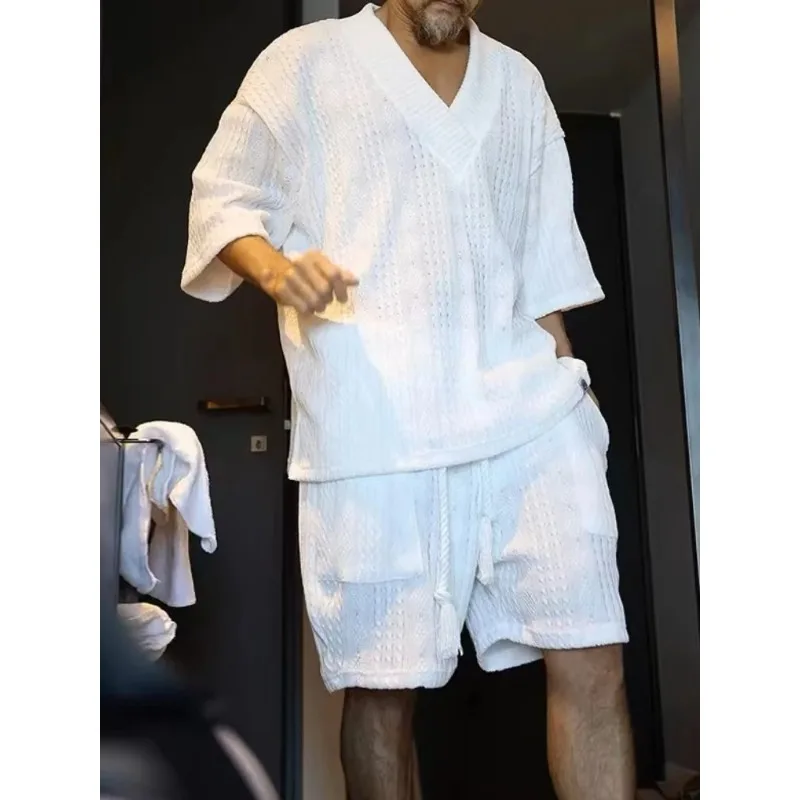 

2024 Summer New Men's Casual Sweater Set Loose Short sleeved T-shirt Shorts