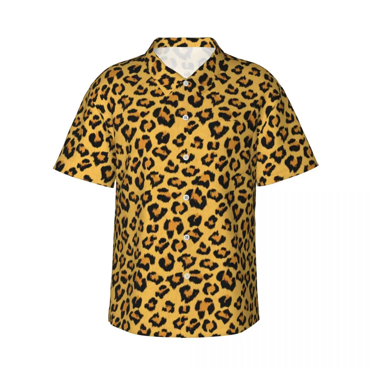 Classic Leopard Vacation Shirt Faux Fur Animal Print Hawaii Casual Shirts Man Novelty Blouses Short-Sleeved Harajuku Custom Top