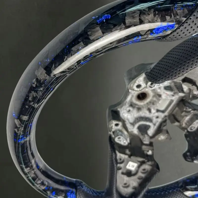 Blue Forged Carbon Fiber for Renault Megane 4 Steering Wheel with Blue Stitching Sports Wheel for Renault Megane 4 Hot Design