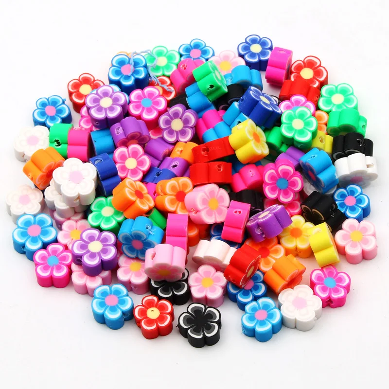 20-100pcs Mixed Flower Polymer Clay Beads Spacer Loose Beads For Jewelry Making Diy Fashion Bracelet Necklace Accessories