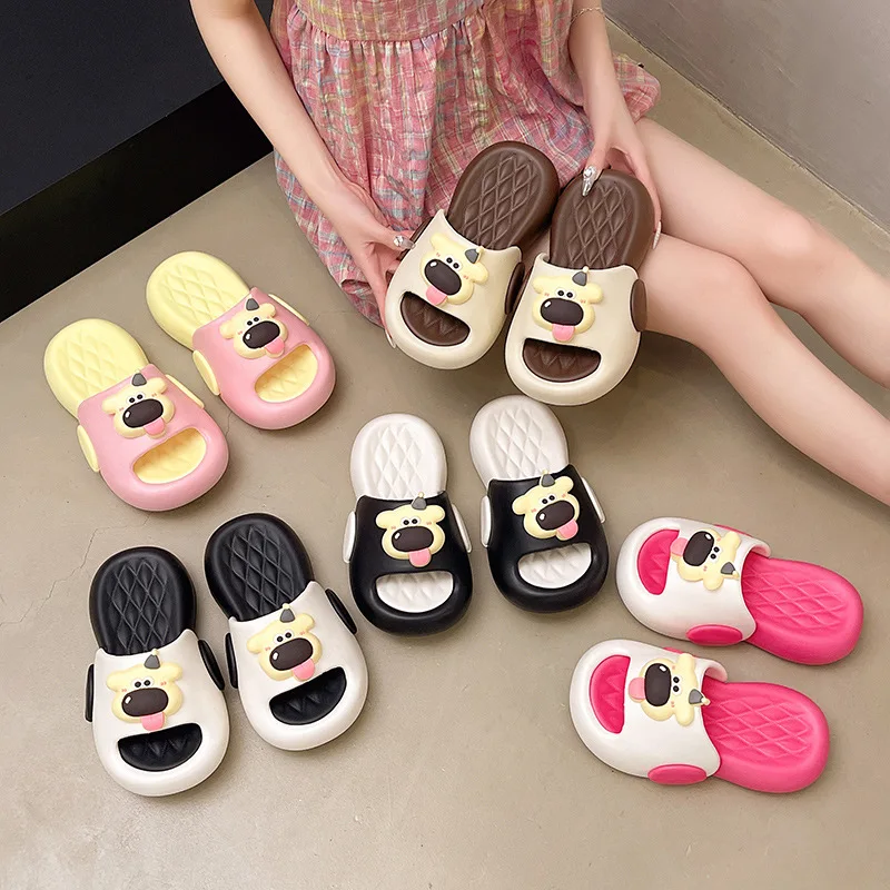 Women's Platform Slippers With Dog Design, Luxury, Soft Sole For Summer Home & Beach_voghion.com
