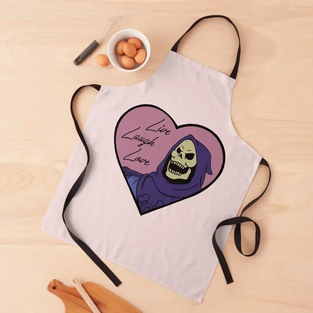 Skeletor Live Laugh Love - He Man Masters Of The Universe Inspired - Funny Retro Cartoon Tv Show Apron barber uniform Apron