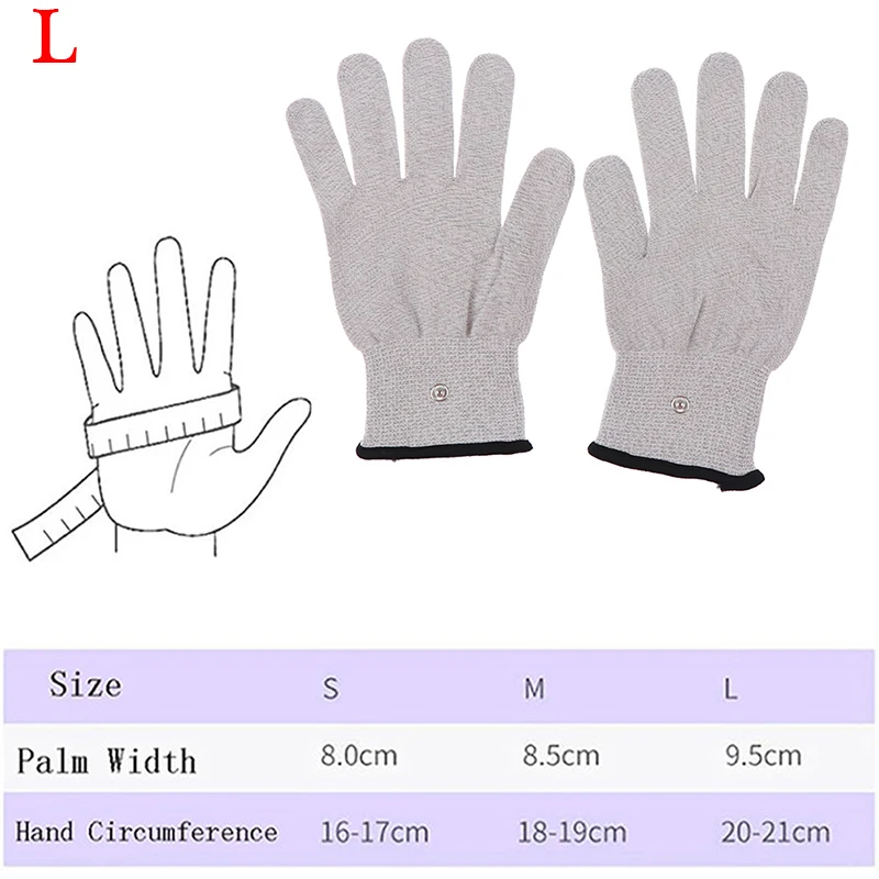 Hot Sale 1Pair Conductive Silver Fiber Electrode Gloves Pads Electrotherapy Massage