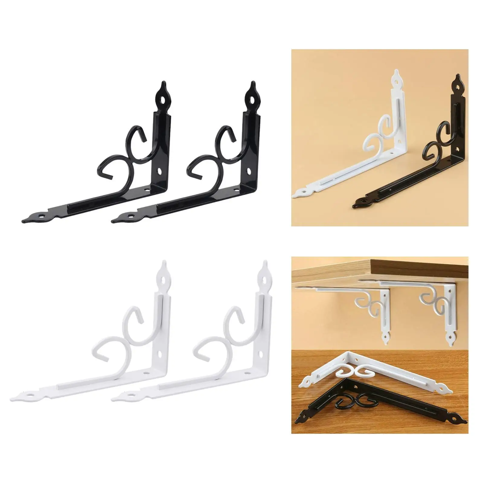 2x Floating Wall Shelf Brackets Triangular Thickened Space Saving 7.87