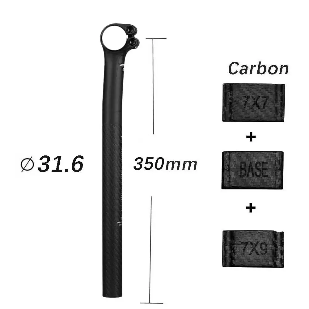 ELITA ONE Carbon-Sattelstütze, Versatz 5/20 mm, 25,4/27,2/30,9/31,6 MTB/Rennrad-Sattelstütze, ultraleicht, 150 g, Carbonfaser-Halbschale
