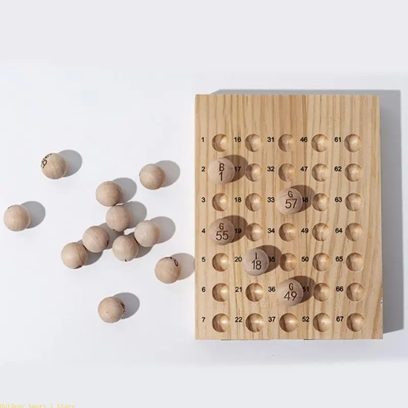 A0KA 75Pcs Natural Bingo Balls Easy Read Numbered Balls For Game Parties Classroom Activity Easy to Use
