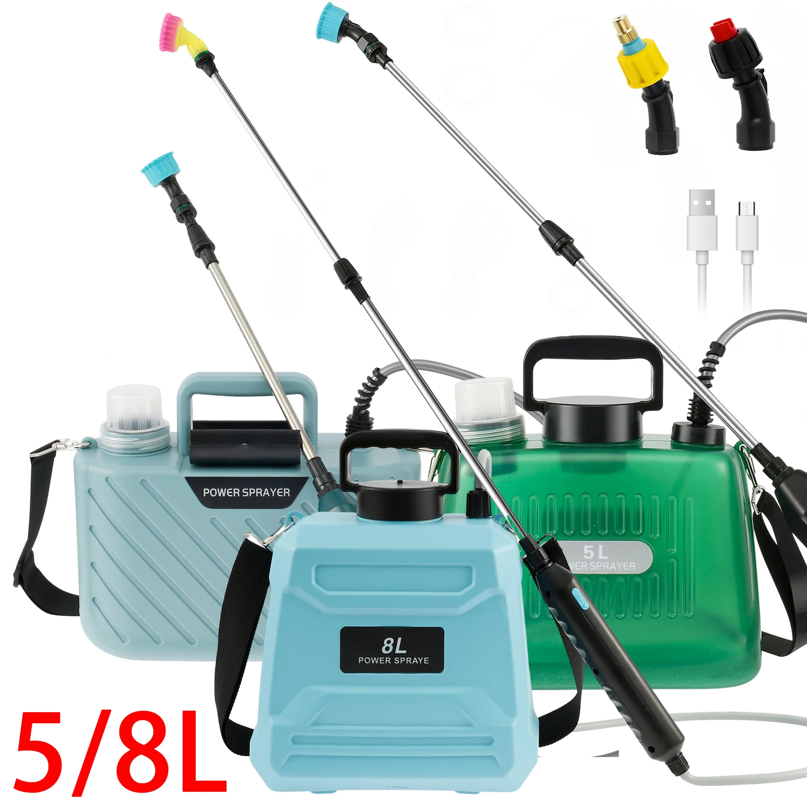 

5/8L Electric Sprayer Shoulder Style Garden Irrigation Automatic Sprayer Atomization Plant Flowers Watering Too