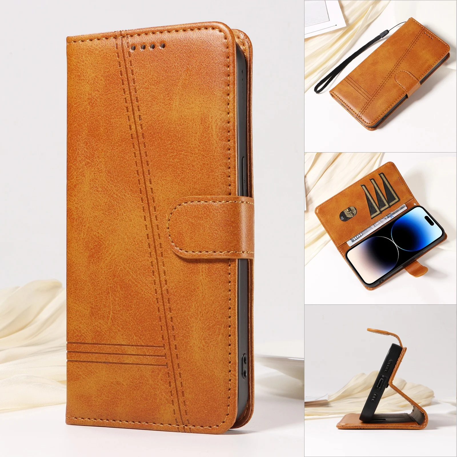 Premium Leather Flip Case for iPhone 14 Pro Max