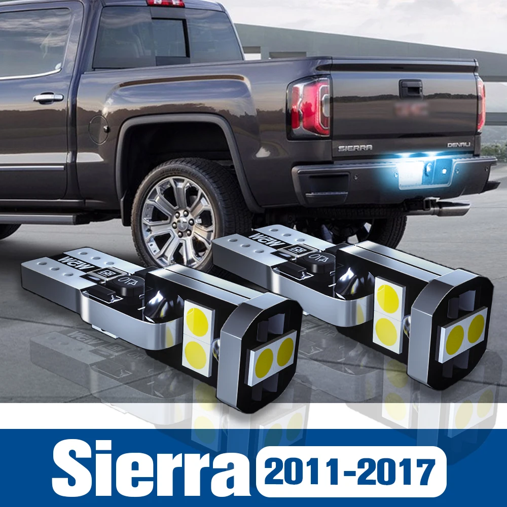 

2pcs LED License Plate Light Lamp Accessories Canbus For GMC Sierra 2011-2017 2012 2013 2014 2015 2016