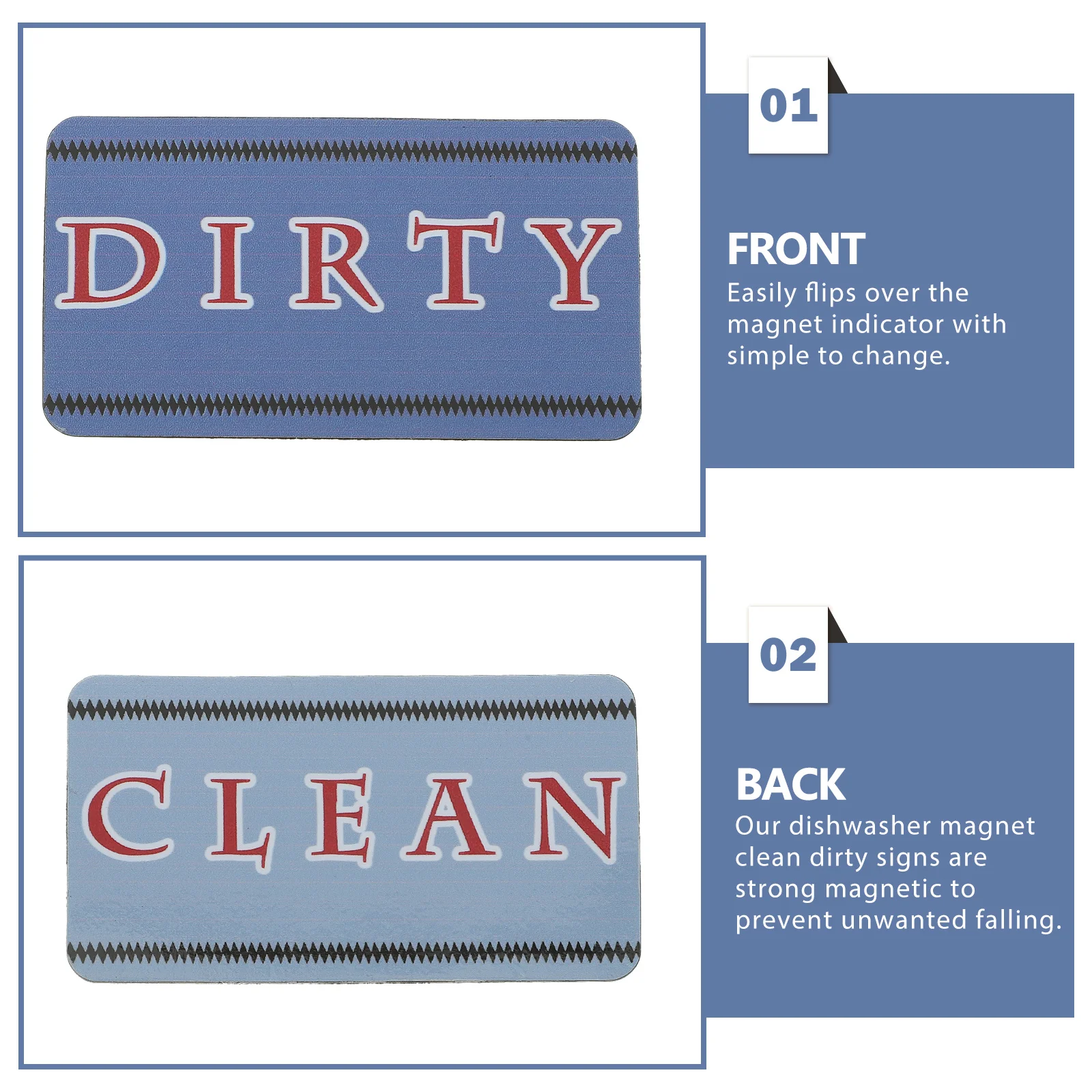 Dishwasher Magnet Clean Dirty Sign Double-Sided Magnetic Indicator for Refrigerator Washing Machine Kitchen Decor Cleaning Sign
