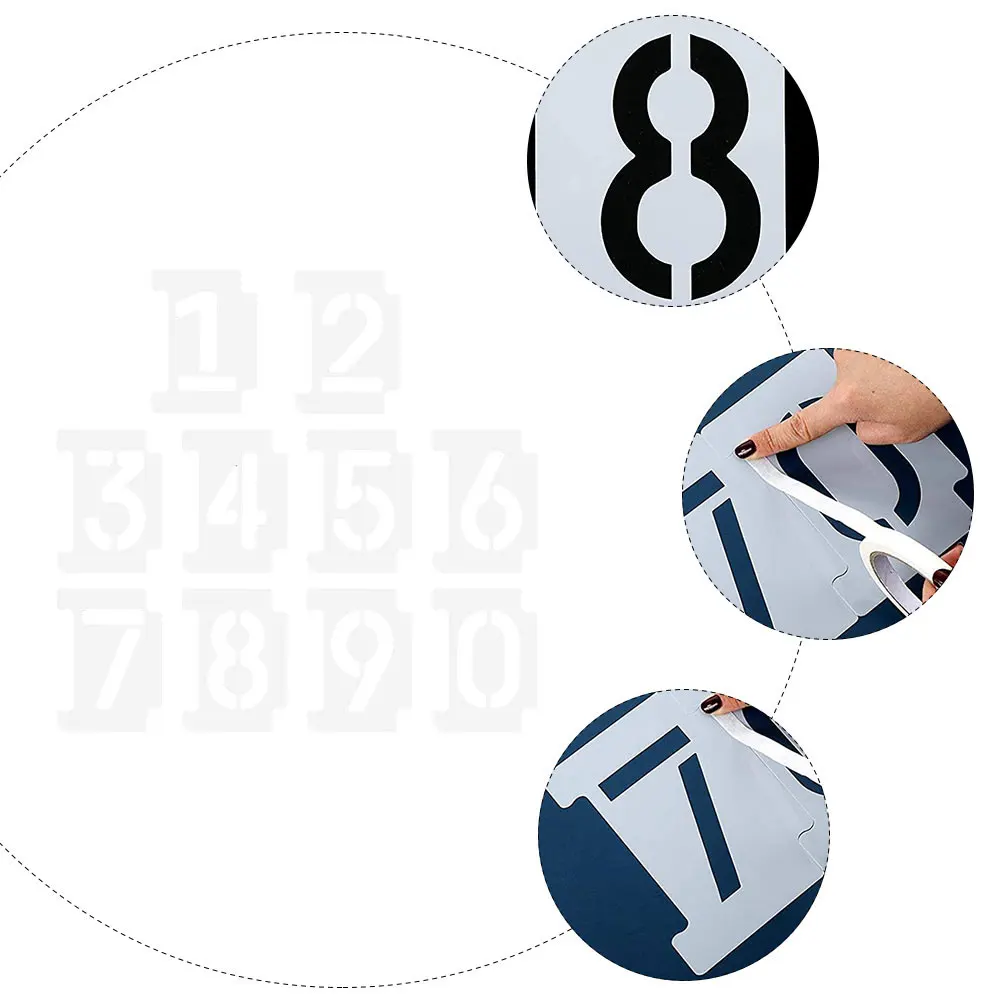 

2Sets Digital Letter Templates Reusable Paint Stencils for Curb Address Number Spray Painting DIY Projects Wall Decor