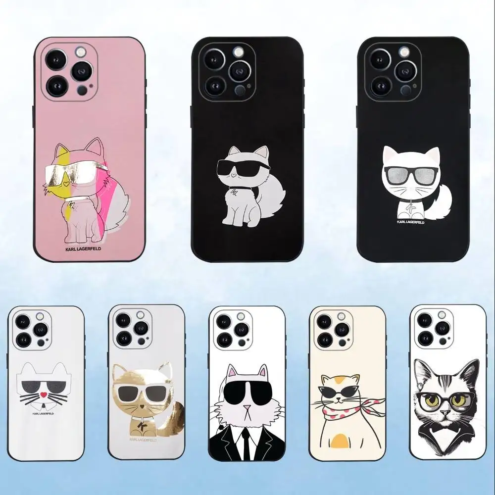 

Fashion COOL Cat Anime Phone Case For iPhone 16,15,14,13,12,11 Plus,Pro Max,XS,X,XR,SE,Mini,8,7,Soft Silicone Black Cover