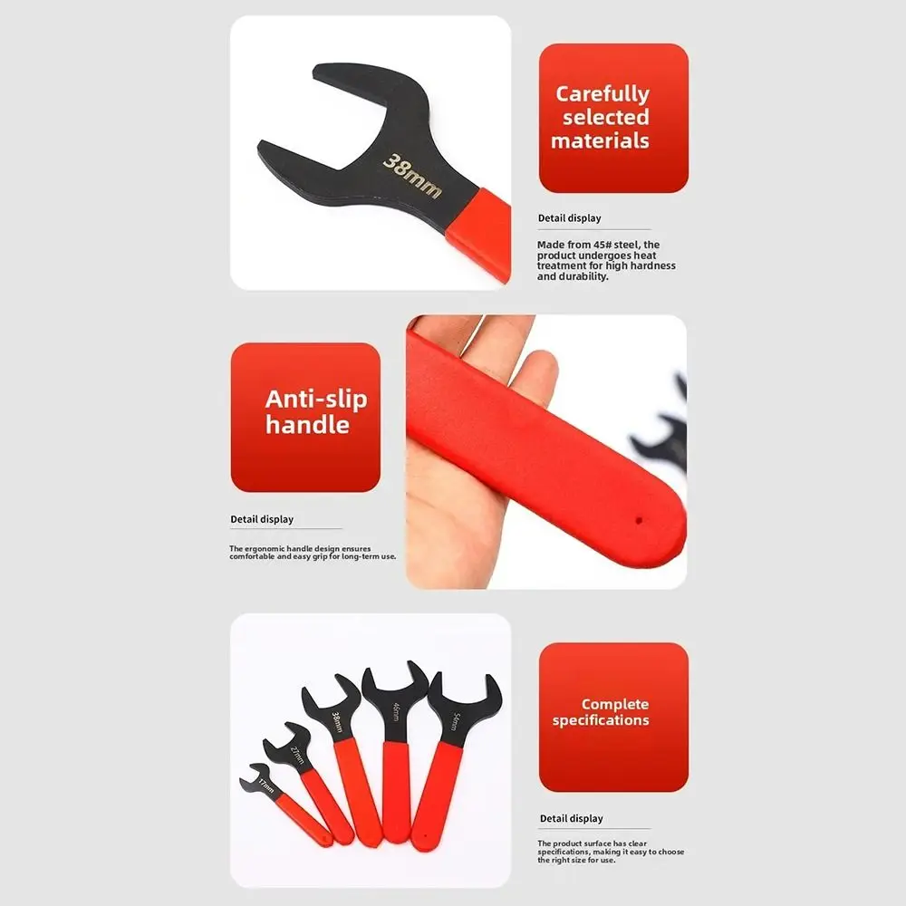 1Pcs Thin Single Open End Wrench 15 Degree Offset Angle 7-32mm Metric U-Shaped Spanner Blackening Flat Head view 3