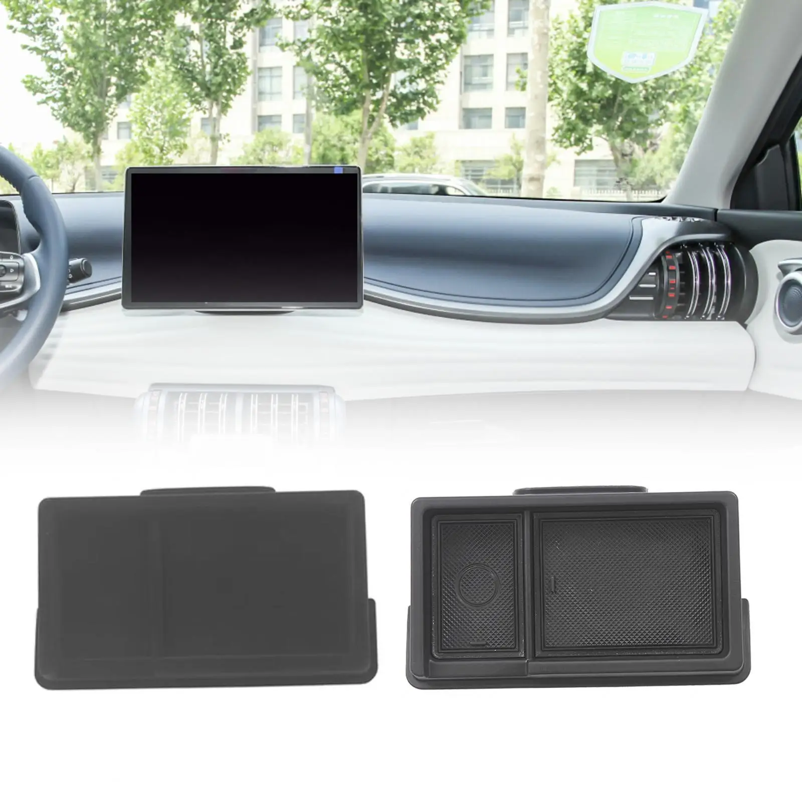 Dashboard Storage Box Navigation Screen Rear Automotive Container Sturdy Space Saving Organizer for Byd Yuan Plus Atto 3