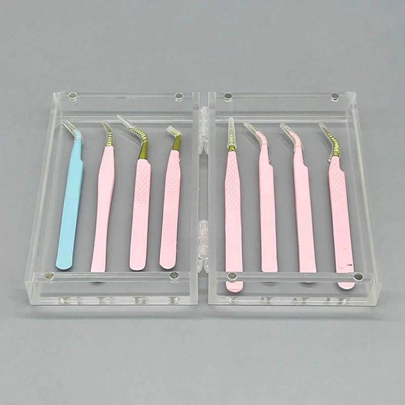 Eyelash Extension Tweezers Storage Box Tweezers Display Stand Organizer Case Acrylic Stand Holder Eyelash Extensions Supplies