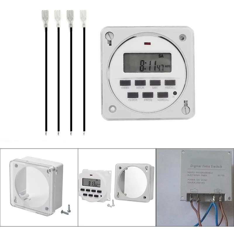 ABKP-Manual On Off Setting LCD Display LED Indicator Billboard Timer LCD Time Switch For Electrical Appliances Off Programs