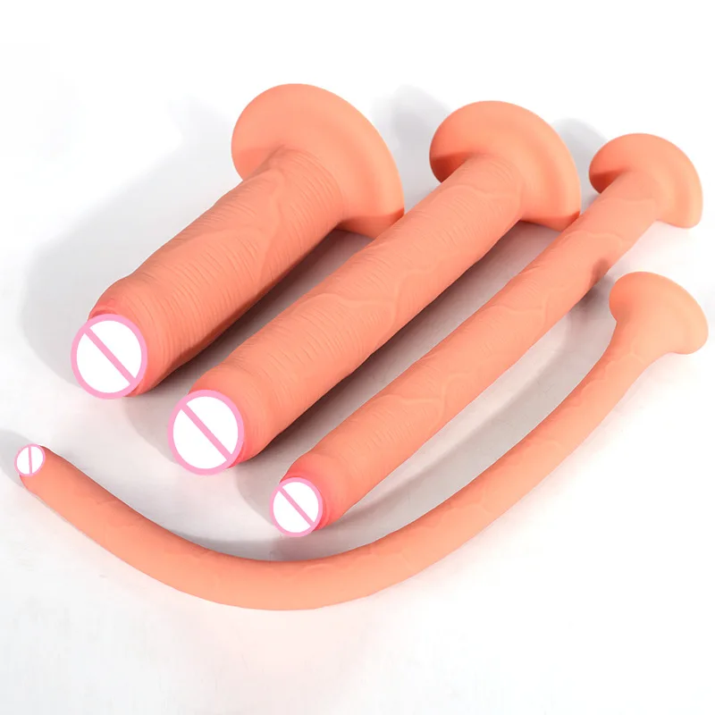 Hollow Soft Silicone Bathroom Female Masturbator Realistic Vagina Anal Enema Sucker Dildo Large Long Penis Adult Sex Products