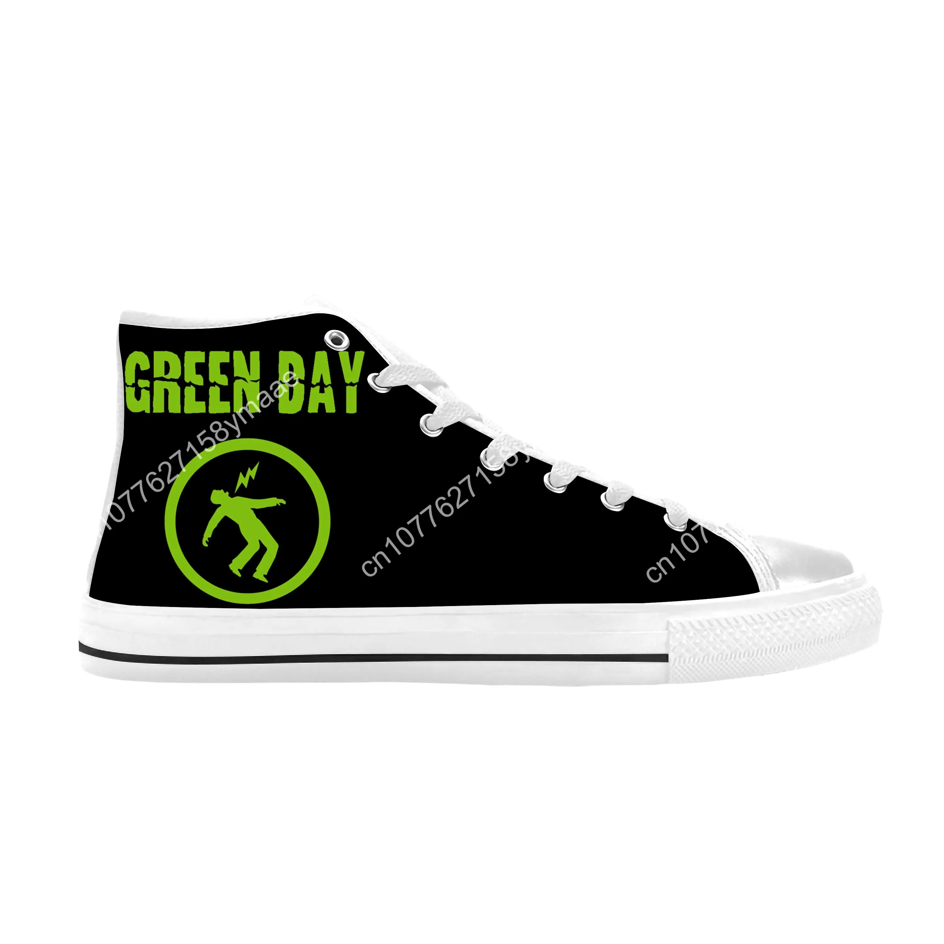 Days Punk Rock Band Music Singer Cool Funny Green Casual Cloth Shoes High Top Comfortable Breathable 3D Print Men Women Sneakers