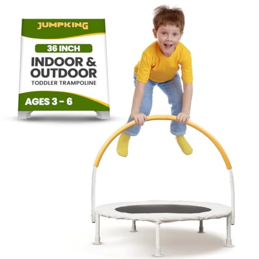 

36 inch Indoor and Outdoor Toddler Trampoline with Bungee Cords Powder Coated Rust Resistant Blue Safe for Young