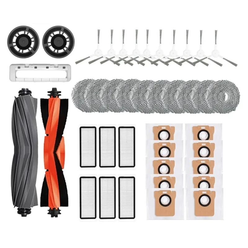 

AU-For Dreame L20 Ultra Robot Vacuum Accessories Rubber Mop Cloths HEPA Filters Dust Bag Spare Parts