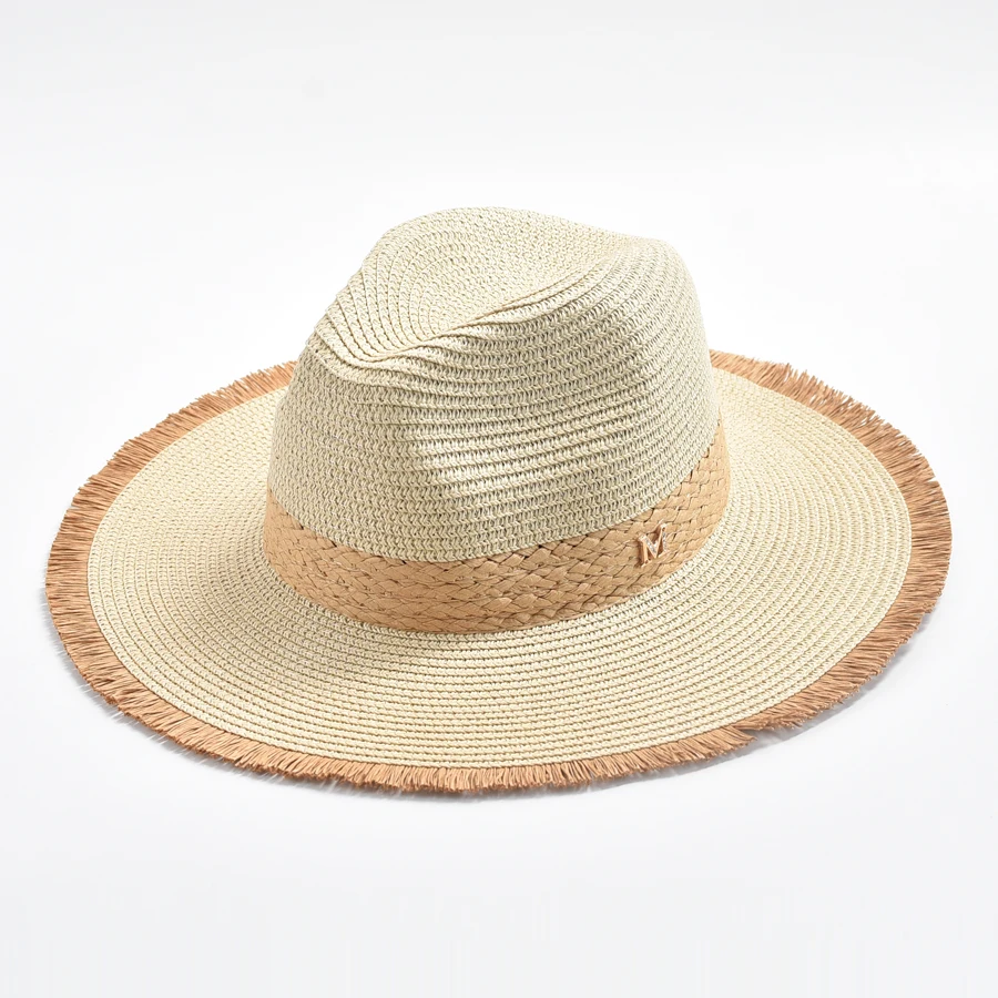 Summer Panama Straw Hat for Women Soft Shaped Beach Sun Hat Outdoor UV Protection Travel Hat