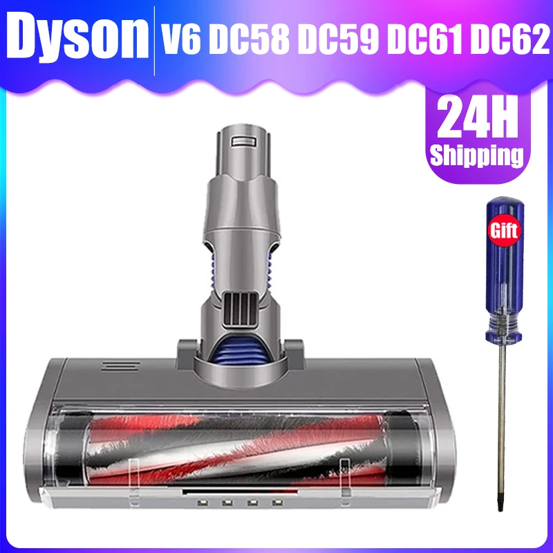 Motorized Floor Brush Head For Dyson V6 DC58 DC59 DC61 DC62 Vacuum Cleaner Soft Sweeper Roller Head Floor Brush Replacement