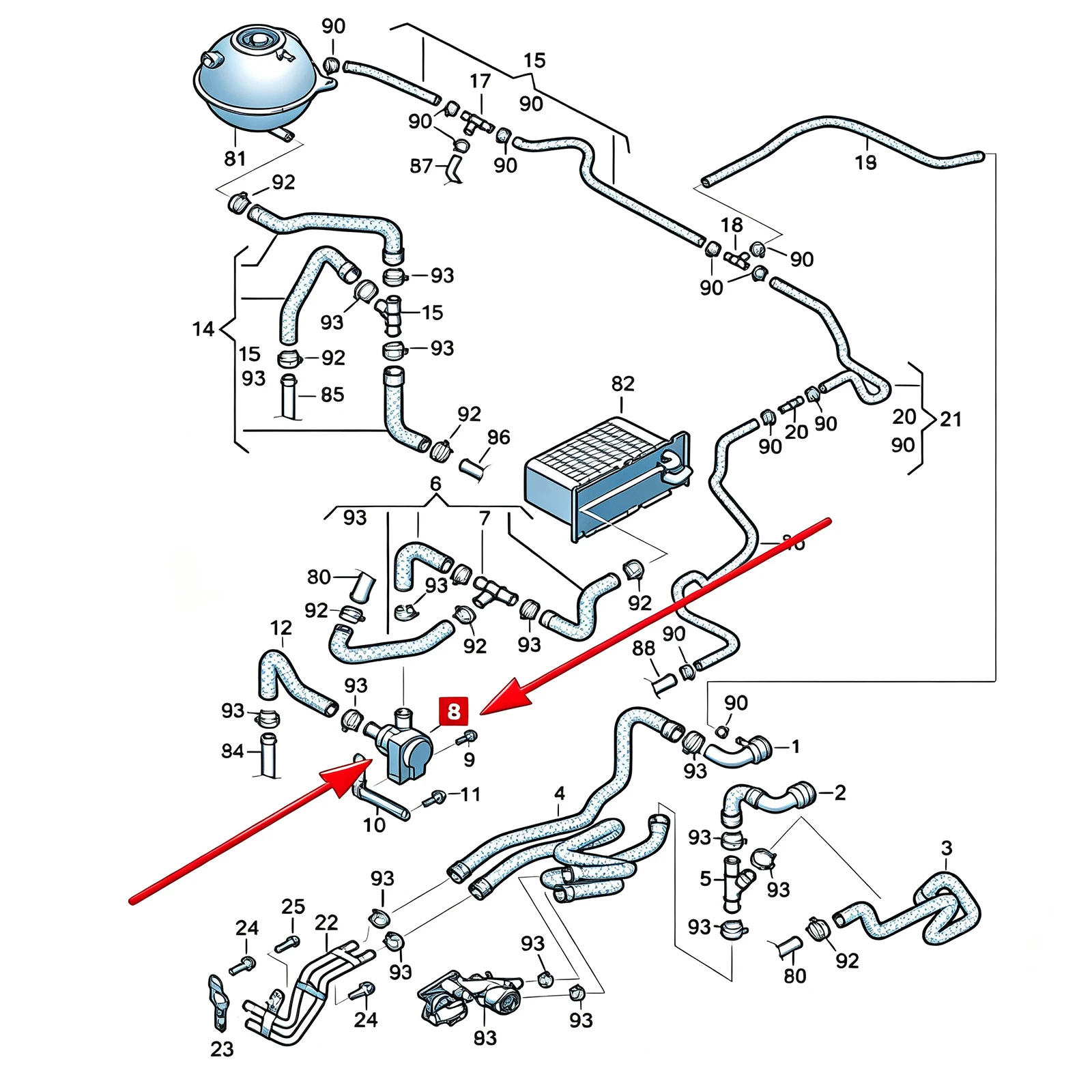 1K0965561J Cooling Water Pump Car Auto Additional Auxiliary Electric 12V for Jetta Golf CC Volkswagen VW Passat B5 B6 Audi A3 - view 5
