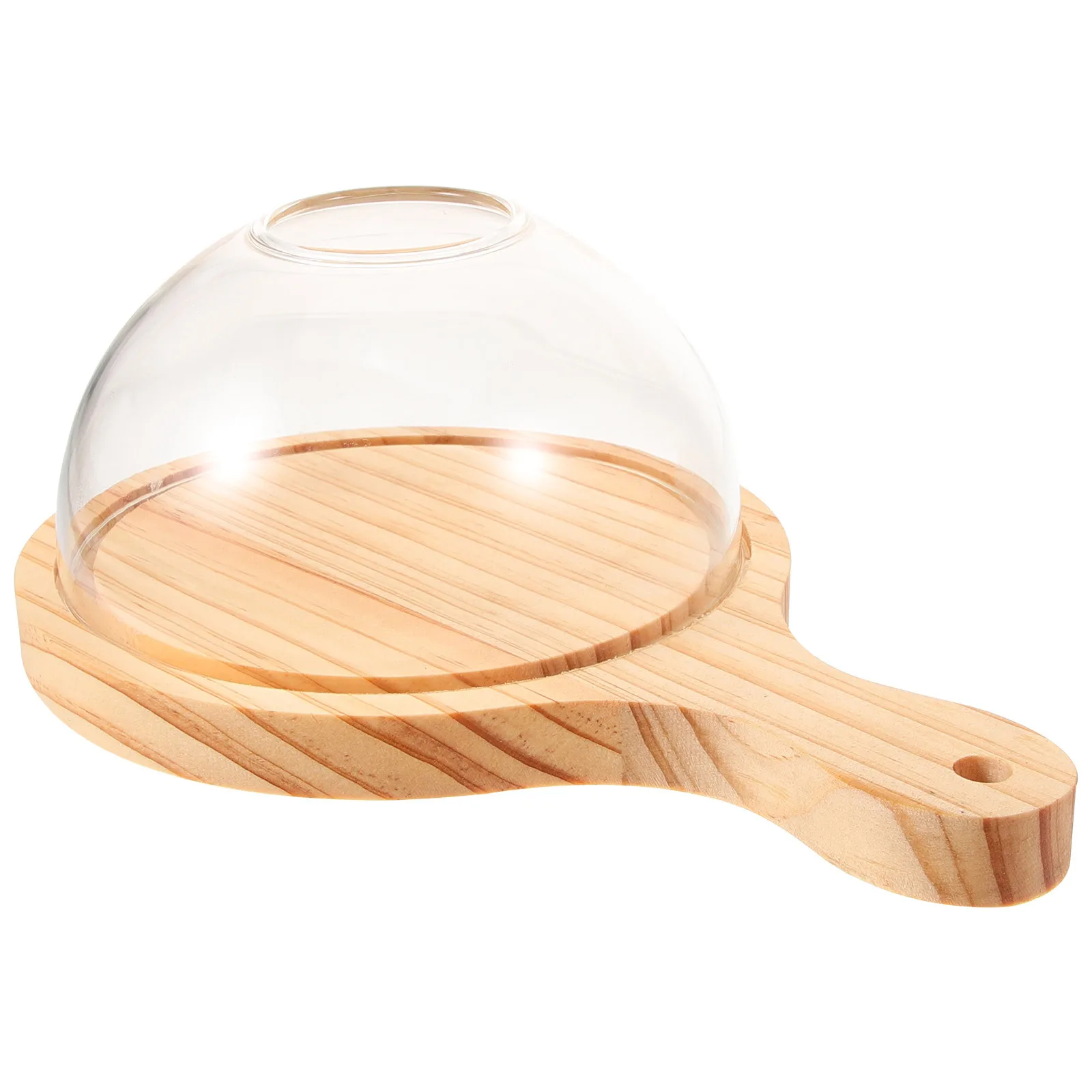 15 سنتيمتر غطاء الدخان الزجاجي لعرض المعدة الجزيئية الغذاء قبة مع قاعدة خشبية غطاء التدخين قاء زجاجي كعكة غطاء الحلوى المطبخ