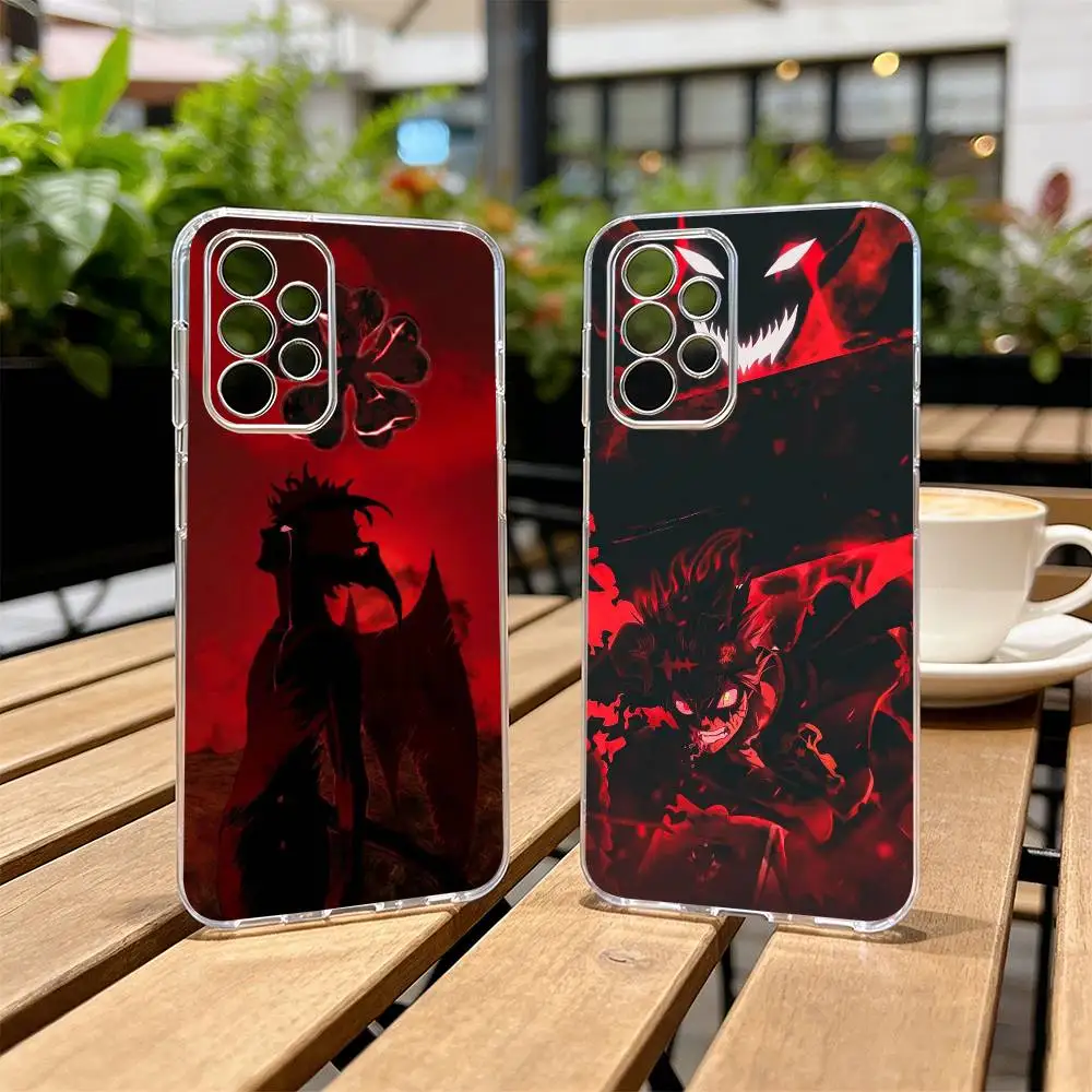 Black Clover A-Asta Cool  Phone Case For Samsung S25,S24,S21,S22,S23,S30,Ultra,S20,Plus,Fe Transparent Cover