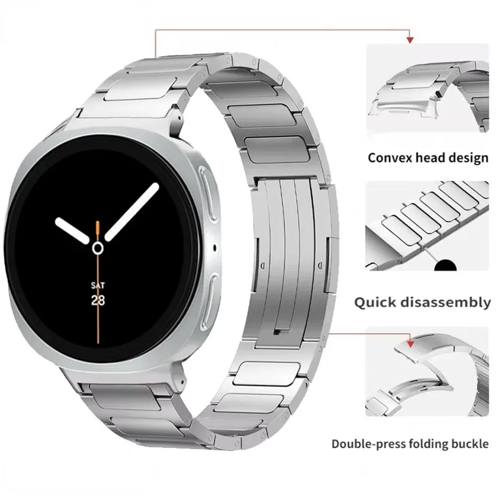 Titanarmband für Samsung Galaxy Watch 8 44 mm 40 mm, Metall-Originalarmband für Galaxy Watch 8 Classic 46 mm/Ultra 47 mm 2025 Band
