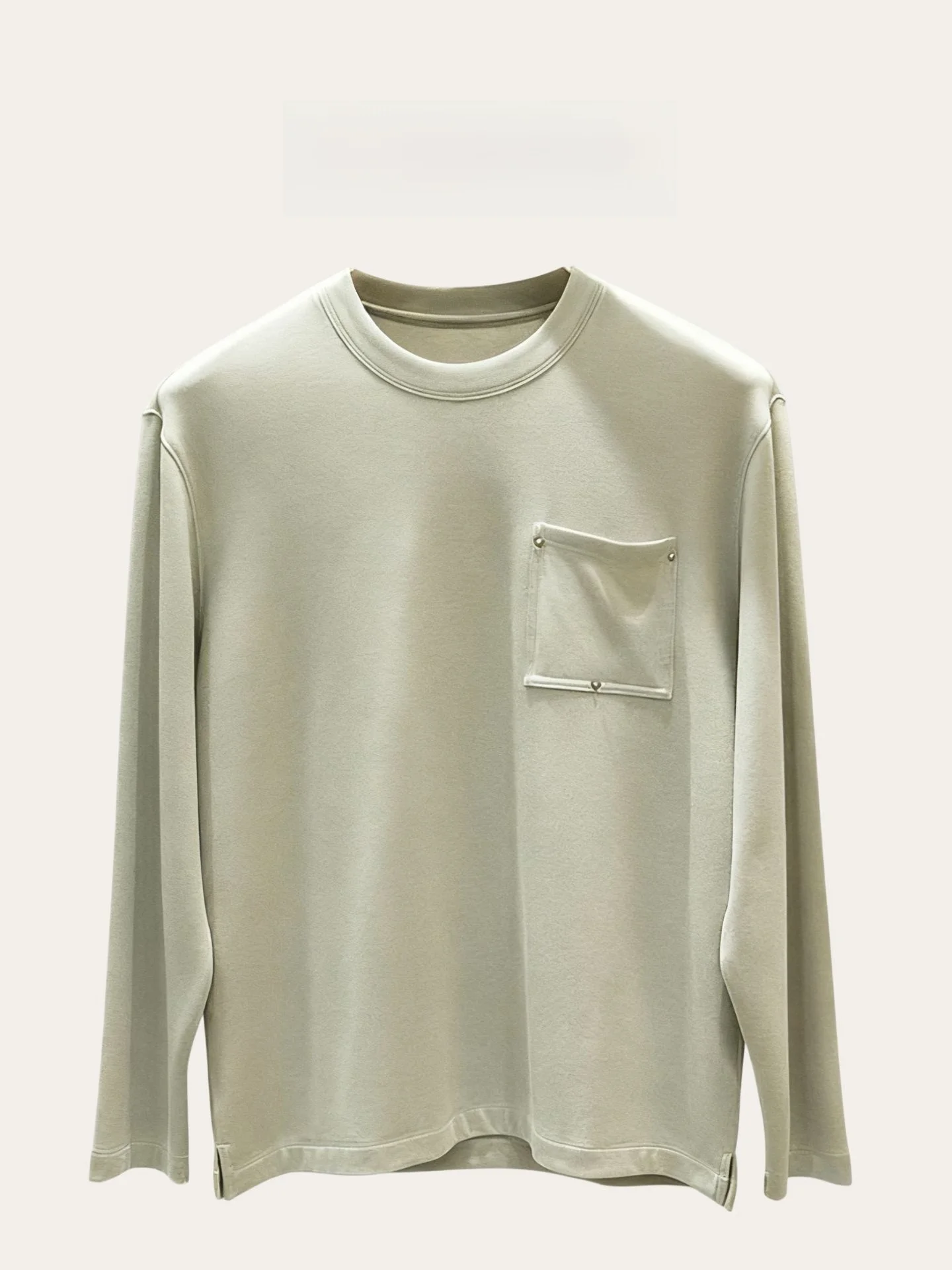 

Удобная футболка Long Sve, мужская осенне-зимняя теплая вязаная футболка с заклепками, мягкая подставка, основание irt Ele Sle roun...